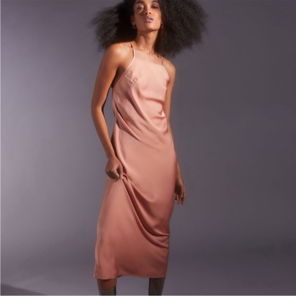 UO Y2K Indie Sleaze Arya Satin Cowl-Back Maxi Dress NWOT Size M